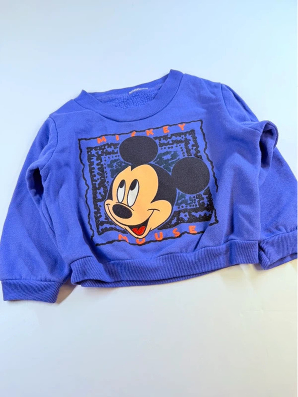 Vintage Mickey Mouse Disney Sweatshirt Periwinkle Retro Pullover 9-12M